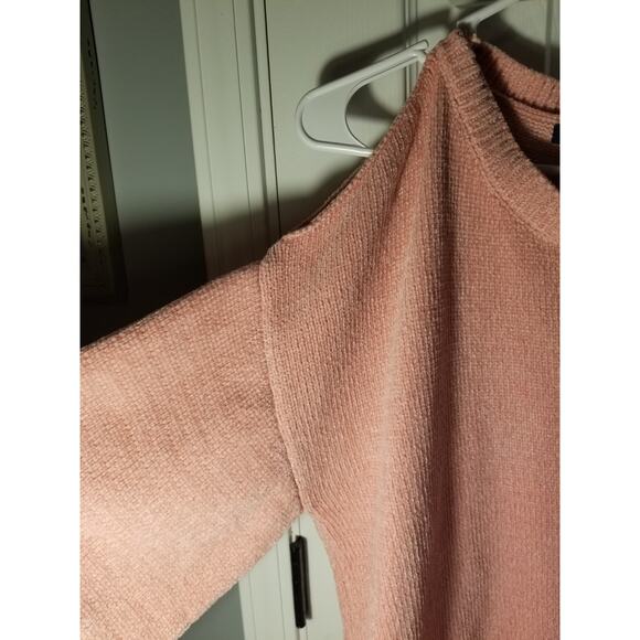 SIMPLY SOUTHERN COLD SHOULDER KNIT SWEATER M PINK Women's Cozy - Picture 3 of 7